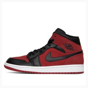 Red Men's Nike Mid Gym Basketball Shoes Air Jordan 1 | JD-682FE