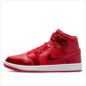 Red Women's Nike Mid SE Pomegranate Basketball Shoes Air Jordan 1 | JD-520LZ