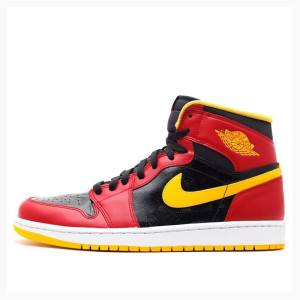 Red / Yellow Men's Nike Retro High OG Atlanta Hawks Basketball Shoes Air Jordan 1 | JD-615HN