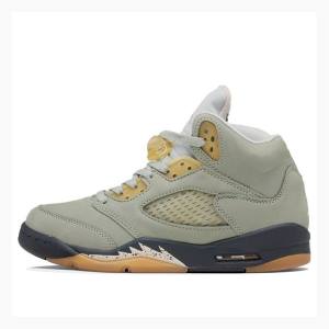 Silver / Gold Men's Nike Retro Jade Horizon Basketball Shoes Air Jordan 5 | JD-583XZ