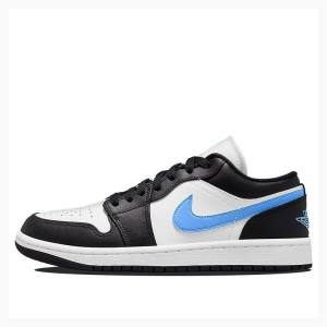 White / Black / Blue Women's Nike Low Sneakers Air Jordan 1 | JD-174IS