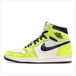 White / Black / Green Men's Nike Retro High OG Visionaire Basketball Shoes Air Jordan 1 | JD-679SB