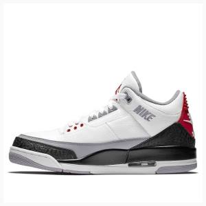 White / Black / Grey Men's Nike Retro NRG Tinker Basketball Shoes Air Jordan 3 | JD-734VI