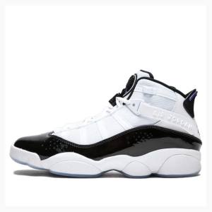 White / Black Men's Nike Male Jordan Rings Vintage Basketball Shoes Air Jordan 6 | JD-658SM