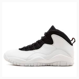 White / Black Men's Nike Retro Basketball Shoes Air Jordan 10 | JD-783VF