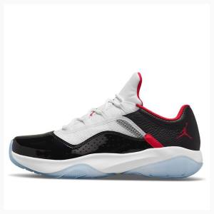 White / Black / Red Men's Nike CMFT Low Sneakers Air Jordan 11 | JD-752MB