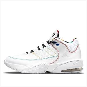 White / Black / Red Men's Nike Max Aura 3 Basketball Shoes Air Jordan | JD-510TG