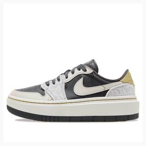 White / Black Women's Nike Elevate Low SE Anthracite Sneakers Air Jordan 1 | JD-672SD