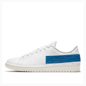 White / Blue Men's Nike Centre Court Basketball Shoes Air Jordan 1 | JD-847LE