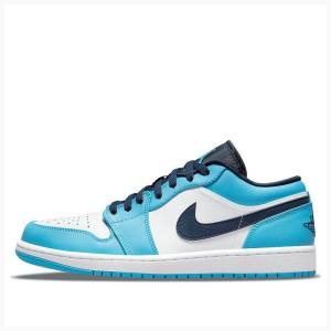 White / Blue Men's Nike Retro Low UNC Sneakers Air Jordan 1 | JD-721PH