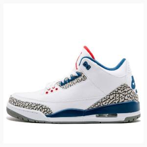 White / Blue Men's Nike Retro OG Retro Basketball Shoes Air Jordan 3 | JD-986JC