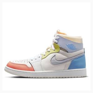 White / Blue / Red Men's Nike Zoom Air CMFT To My First Coach Basketball Shoes Air Jordan 1 | JD-594MH