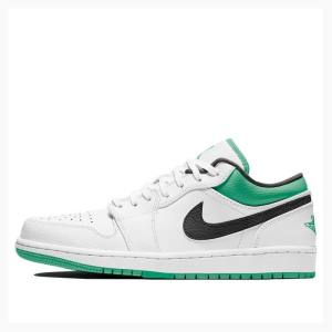 White / Green / Black Men's Nike Retro Low Sneakers Air Jordan 1 | JD-295MZ