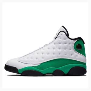 White / Green Men's Nike Retro Lucky Basketball Shoes Air Jordan 13 | JD-620DC