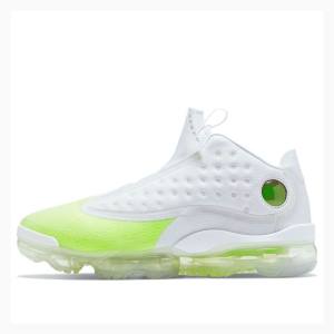 White / Green Women's Nike Reign Volt Basketball Shoes Air Jordan | JD-578UT