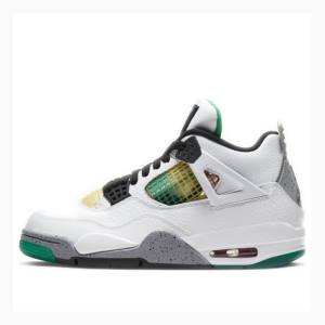 White / Green Women's Nike Retro Do The Right Thing Basketball Shoes Air Jordan 4 | JD-645IQ