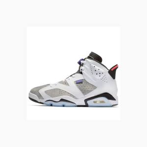 White / Grey / Black Men's Nike Retro LTR Flint Basketball Shoes Air Jordan 6 | JD-809DV