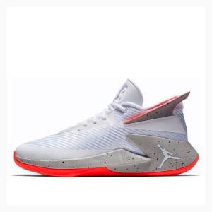 White / Grey / Red Men's Nike Fly Lockdown Basketball Shoes Air Jordan | JD-310GS