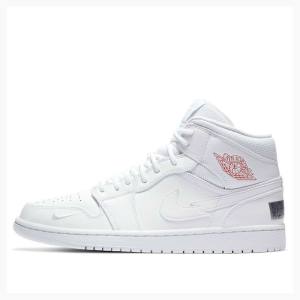 White Men's Nike Mid Euro Tour Basketball Shoes Air Jordan 1 | JD-940KI