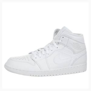 White Men's Nike Mid Triple Basketball Shoes Air Jordan 1 | JD-651UH