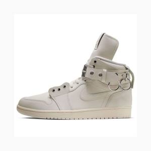 White Men's Nike X Comme des Garcons Retro Strap High Basketball Shoes Air Jordan 1 | JD-456LJ