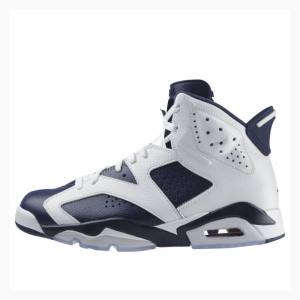 White / Navy Men's Nike Retro Olympic Basketball Shoes Air Jordan 6 | JD-837UD