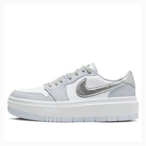 White / Pink Women's Nike Elevate Low SE Tear Away Sneakers Air Jordan 1 | JD-659CS