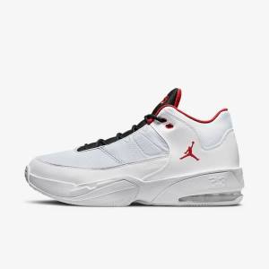 White / Platinum / Black / Red Men's Nike Max Aura 3 Basketball Shoes Air Jordan | NK109HRE