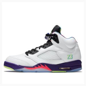 White / Purple Men's Nike Retro Alternate Bel-Air Basketball Shoes Air Jordan 5 | JD-679LF