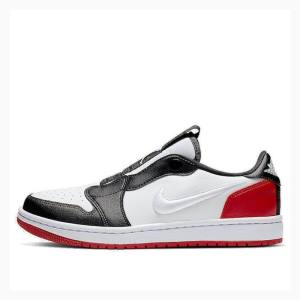 White / Red / Black Women's Nike RET Low Slip Sneakers Air Jordan 1 | JD-218BZ