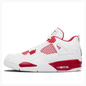 White / Red Men's Nike Retro Alternate 89 Basketball Shoes Air Jordan 4 | JD-460MD