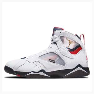 White / Red Men's Nike Retro BCFC Paris Saint-Germain Basketball Shoes Air Jordan 7 | JD-548SQ