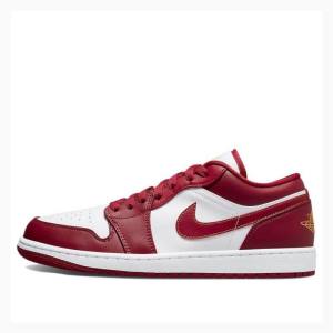 White / Red Men's Nike Retro Low Sneakers Air Jordan 1 | JD-459UD