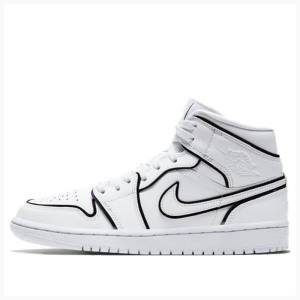 White Women's Nike Mid SE Basketball Shoes Air Jordan 1 | JD-834OH