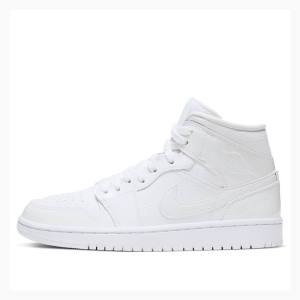 White Women's Nike Mid Triple Basketball Shoes Air Jordan 1 | JD-391FR