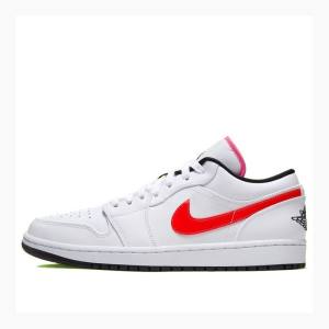 White / Yellow / Purple Men's Nike Low 'Multi-Color Swoosh' Sneakers Air Jordan 1 | JD-748TF