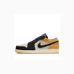 Yellow / Black Men's Nike Retro Low Sail Sneakers Air Jordan 1 | JD-154HO