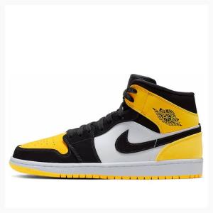 Yellow Men's Nike Mid SE Basketball Shoes Air Jordan 1 | JD-639QX