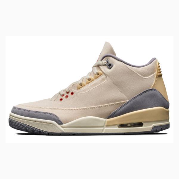 Beige Men's Nike Retro Muslin Basketball Shoes Air Jordan 3 | JD-071NA