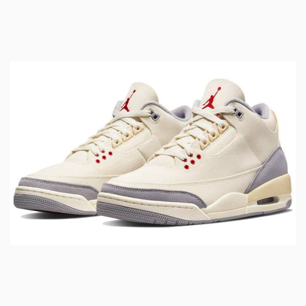 Beige Men's Nike Retro Muslin Basketball Shoes Air Jordan 3 | JD-071NA