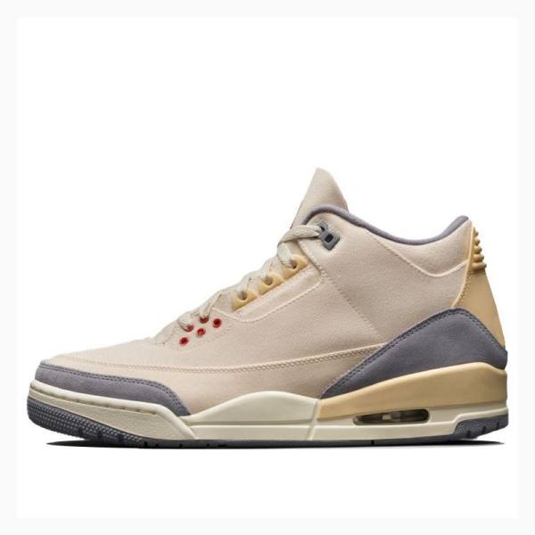 Beige Men\'s Nike Retro Muslin Basketball Shoes Air Jordan 3 | JD-071NA