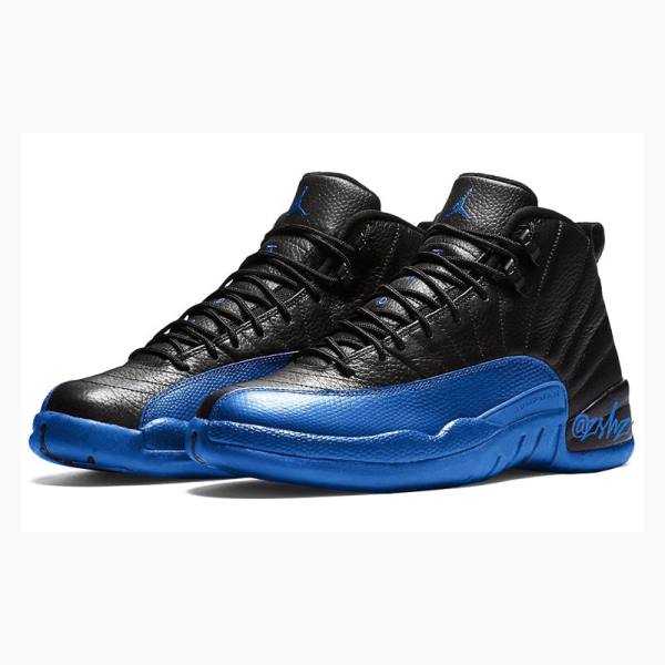 Black / Blue Men's Nike Retro Game Basketball Shoes Air Jordan 12 | JD-748AN