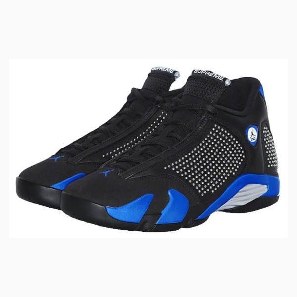 Black / Blue Men's Nike Retro SP Supreme Basketball Shoes Air Jordan 14 | JD-817DT