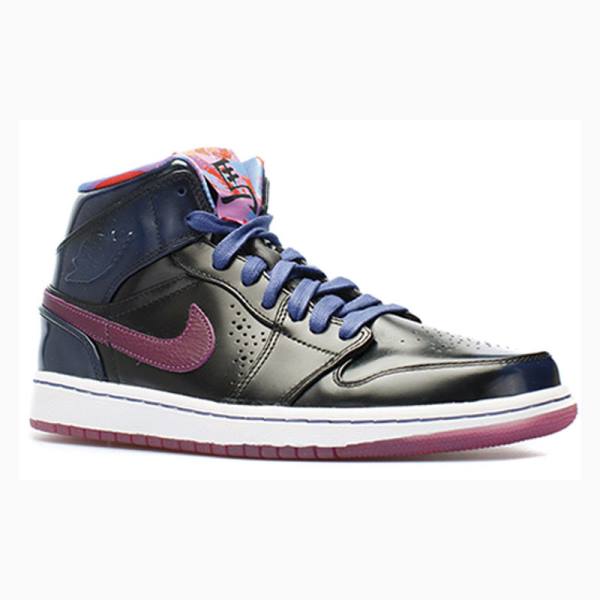 Black / Blue / Purple Men's Nike Mid Nouveau Year of the Horse Basketball Shoes Air Jordan 1 | JD-302RP