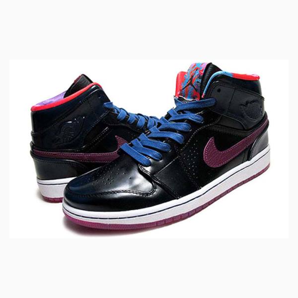 Black / Blue / Purple Men's Nike Mid Nouveau Year of the Horse Basketball Shoes Air Jordan 1 | JD-302RP