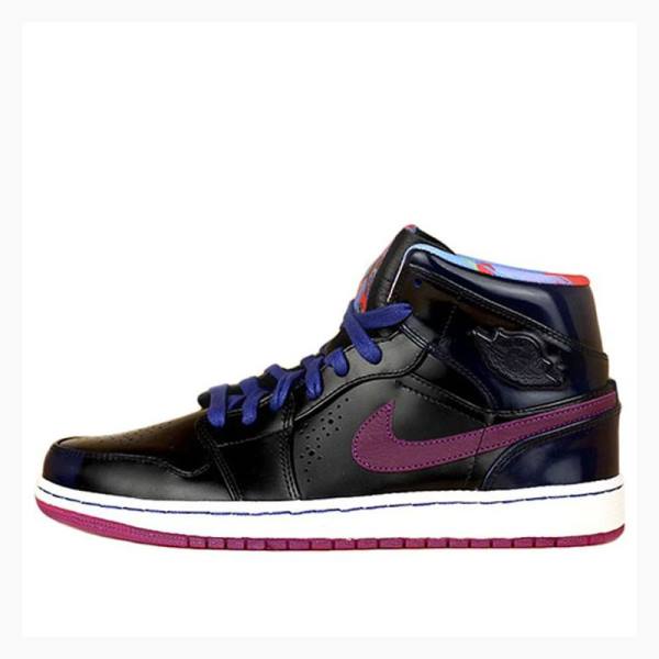 Black / Blue / Purple Men\'s Nike Mid Nouveau Year of the Horse Basketball Shoes Air Jordan 1 | JD-302RP