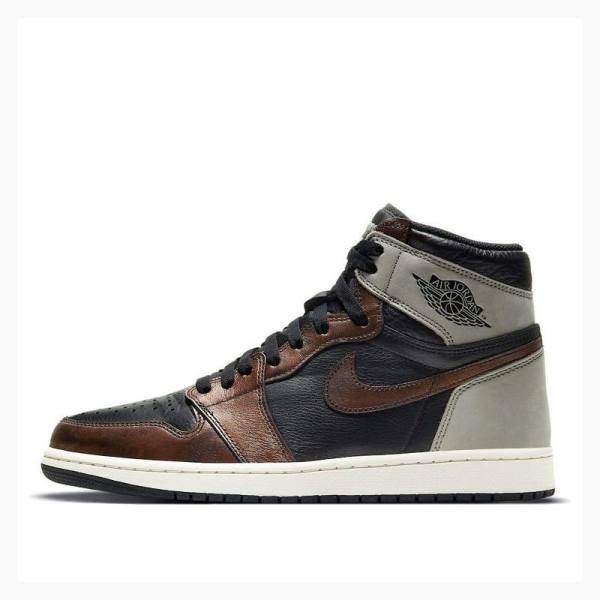 Black / Brown Men\'s Nike Retro High OG Rust Shadow Basketball Shoes Air Jordan 1 | JD-879DK