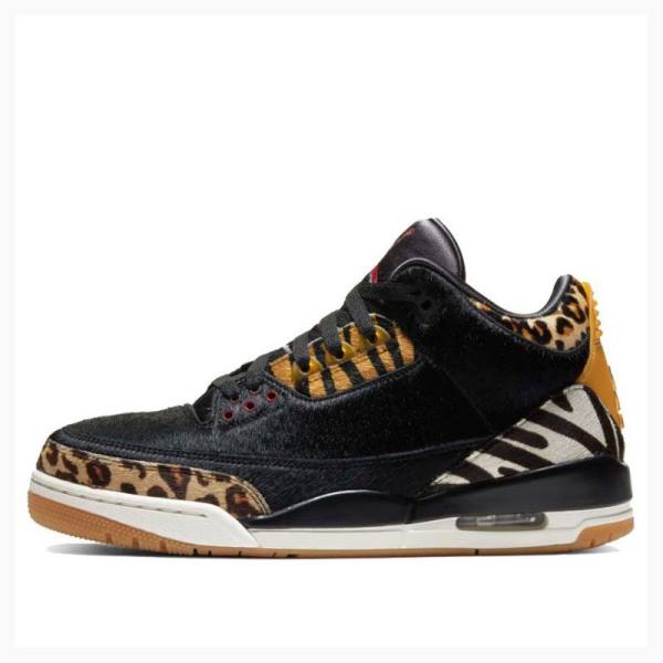 Black / Brown Men\'s Nike Retro SE Animal Pack Basketball Shoes Air Jordan 3 | JD-068RN