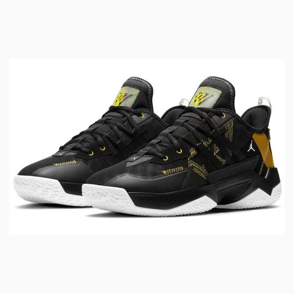 Black / Gold / White Men's Nike One Take 2 PF 2 Basketball Shoes Air Jordan | JD-418HI