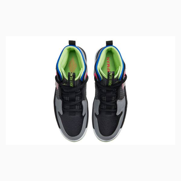 Black / Green / Grey Men's Nike High React Ghost Basketball Shoes Air Jordan 1 | JD-194LU